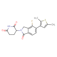 Chemical structure of 3-[5-(2,5-dimethylthiophen-3-yl)-4-fluoro-1-oxo-2,3-dihydro-1H-isoindol-2-yl]piperidine-2,6-dione - CSSB21531608449