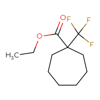 Chemical structure of ethyl 1-(trifluoromethyl)cycloheptane-1-carboxylate - CSSB06655914385