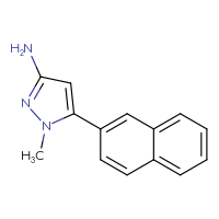 Chemical structure of 1-methyl-5-(naphthalen-2-yl)-1H-pyrazol-3-amine - CSSB00131663299