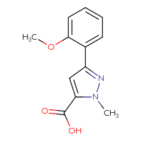 Chemical structure of 3-(2-methoxyphenyl)-1-methyl-1H-pyrazole-5-carboxylic acid - CSSB00015201939