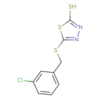 Chemical structure of 5-{[(3-chlorophenyl)methyl]sulfanyl}-1,3,4-thiadiazole-2-thiol - CSSB00010005775