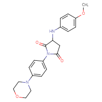 Chemical structure of 3-[(4-methoxyphenyl)amino]-1-[4-(morpholin-4-yl)phenyl]pyrrolidine-2,5-dione - CSSB00132943115
