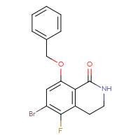 Chemical structure of 8-(benzyloxy)-6-bromo-5-fluoro-1,2,3,4-tetrahydroisoquinolin-1-one - CSSB03550258310