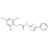 Chemical structure of N-[4-(pyridin-2-yl)-1,3-thiazol-2-yl]-2-(2,4,6-trimethylphenoxy)acetamide - CSSB00000726286