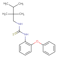 Chemical structure of 1-(2-phenoxyphenyl)-3-(2,2,3-trimethylbutyl)thiourea - CSSB21432494373