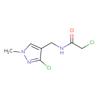 Chemical structure of 2-chloro-N-[(3-chloro-1-methyl-1H-pyrazol-4-yl)methyl]acetamide - CSSB06831852613