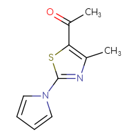 Chemical structure of 1-[4-methyl-2-(1H-pyrrol-1-yl)-1,3-thiazol-5-yl]ethan-1-one - CSSB00015900120