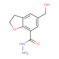 Chemical structure of 5-(hydroxymethyl)-2,3-dihydro-1-benzofuran-7-carbohydrazide - CSSB21151597533