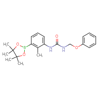 Chemical structure of 3-[2-methyl-3-(4,4,5,5-tetramethyl-1,3,2-dioxaborolan-2-yl)phenyl]-1-(phenoxymethyl)urea - CSSB21332143948