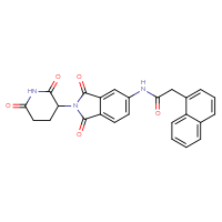 Chemical structure of N-[2-(2,6-dioxopiperidin-3-yl)-1,3-dioxo-2,3-dihydro-1H-isoindol-5-yl]-2-(naphthalen-1-yl)acetamide - CSSB03545840238