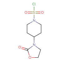 Chemical structure of 4-(2-oxo-1,3-oxazolidin-3-yl)piperidine-1-sulfonyl chloride - CSSB06376103365