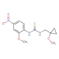 Chemical structure of 1-(2-methoxy-4-nitrophenyl)-3-[(1-methoxycyclopropyl)methyl]thiourea - CSSB07050059051