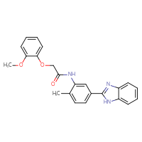 Chemical structure of N-[5-(1H-1,3-benzodiazol-2-yl)-2-methylphenyl]-2-(2-methoxyphenoxy)acetamide - CSSB00132455914