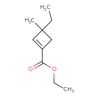 Chemical structure of ethyl 3-ethyl-3-methylcyclobut-1-ene-1-carboxylate - CSSB06655939939