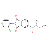 Chemical structure of 2-(2-chlorophenyl)-N-methoxy-N-methyl-1,3-dioxo-2,3-dihydro-1H-isoindole-5-carboxamide - CSSB21224770141