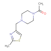 Chemical structure of 1-{4-[(2-methyl-1,3-thiazol-4-yl)methyl]piperazin-1-yl}ethan-1-one - CSSB00000258145