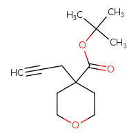 Chemical structure of tert-butyl 4-(prop-2-yn-1-yl)oxane-4-carboxylate - CSSB00102952129