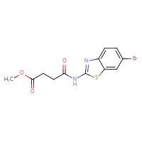 Chemical structure of methyl 3-[(6-bromo-1,3-benzothiazol-2-yl)carbamoyl]propanoate - CSSB02021890565