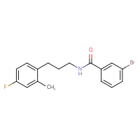 Chemical structure of 3-bromo-N-[3-(4-fluoro-2-methylphenyl)propyl]benzamide - CSSB15363302884