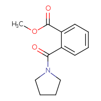 Chemical structure of methyl 2-(pyrrolidine-1-carbonyl)benzoate - CSSB00138413796