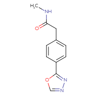 Chemical structure of N-methyl-2-[4-(1,3,4-oxadiazol-2-yl)phenyl]acetamide - CSSB21043407616