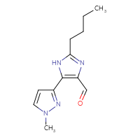 Chemical structure of 2-butyl-5-(1-methyl-1H-pyrazol-3-yl)-1H-imidazole-4-carbaldehyde - CSSB21531607232
