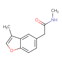 Chemical structure of N-methyl-2-(3-methyl-1-benzofuran-5-yl)acetamide - CSSB15025261721
