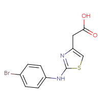 Chemical structure of 2-{2-[(4-bromophenyl)amino]-1,3-thiazol-4-yl}acetic acid - CSSB00000297544