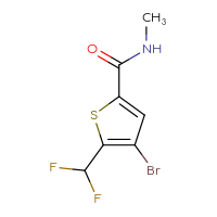 Chemical structure of 4-bromo-5-(difluoromethyl)-N-methylthiophene-2-carboxamide - CSSB15024097086