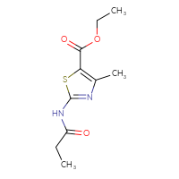 Chemical structure of ethyl 4-methyl-2-propanamido-1,3-thiazole-5-carboxylate - CSSB00026380712