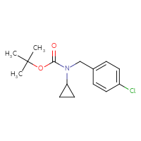 Chemical structure of tert-butyl N-[(4-chlorophenyl)methyl]-N-cyclopropylcarbamate - CSSB00011924465