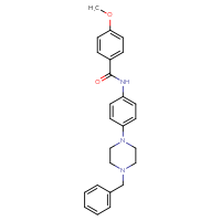 Chemical structure of N-[4-(4-benzylpiperazin-1-yl)phenyl]-4-methoxybenzamide - CSSB00121714637