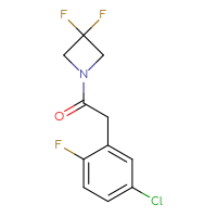 Chemical structure of 2-(5-chloro-2-fluorophenyl)-1-(3,3-difluoroazetidin-1-yl)ethan-1-one - CSSB06482978748