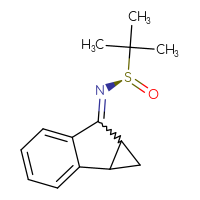 Chemical structure of (R)-N-{1H,1aH,6H,6aH-cyclopropa[a]inden-6-ylidene}-2-methylpropane-2-sulfinamide - CSSB14817088039