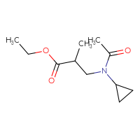 Chemical structure of ethyl 3-(N-cyclopropylacetamido)-2-methylpropanoate - CSSB00134669357