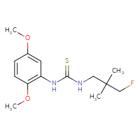 Chemical structure of 1-(2,5-dimethoxyphenyl)-3-(3-fluoro-2,2-dimethylpropyl)thiourea - CSSB21432524131