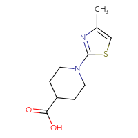 Chemical structure of 1-(4-methyl-1,3-thiazol-2-yl)piperidine-4-carboxylic acid - CSSB00000745788