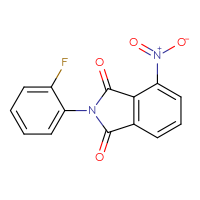 Chemical structure of 2-(2-fluorophenyl)-4-nitro-2,3-dihydro-1H-isoindole-1,3-dione - CSSB00121673036