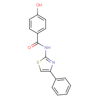 Chemical structure of 4-hydroxy-N-(4-phenyl-1,3-thiazol-2-yl)benzamide - CSSB00160575828