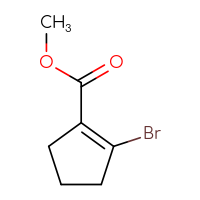Chemical structure of methyl 2-bromocyclopent-1-ene-1-carboxylate - CSSB00102514700