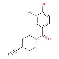 Chemical structure of 1-(3-chloro-4-hydroxybenzoyl)piperidine-4-carbonitrile - CSSB00003262014