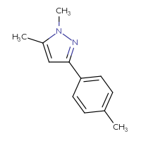 Chemical structure of 1,5-dimethyl-3-(4-methylphenyl)-1H-pyrazole - CSSB00103316376