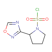 Chemical structure of 2-(1,2,4-oxadiazol-3-yl)pyrrolidine-1-sulfonyl chloride - CSSB00154962372