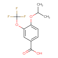 Chemical structure of 4-(propan-2-yloxy)-3-(trifluoromethoxy)benzoic acid - CSSB21103684055
