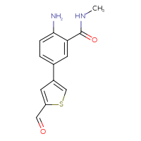 Chemical structure of 2-amino-5-(5-formylthiophen-3-yl)-N-methylbenzamide - CSSB06590142887