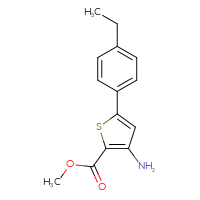 Chemical structure of methyl 3-amino-5-(4-ethylphenyl)thiophene-2-carboxylate - CSSB00000767389