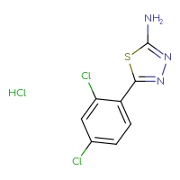 Chemical structure of 5-(2,4-dichlorophenyl)-1,3,4-thiadiazol-2-amine hydrochloride - CSSB00020603966