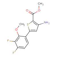 Chemical structure of methyl 3-amino-5-(3,4-difluoro-2-methoxyphenyl)thiophene-2-carboxylate - CSSB06581247038