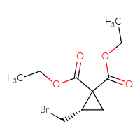 Chemical structure of 1,1-diethyl (2S)-2-(bromomethyl)cyclopropane-1,1-dicarboxylate - CSSB06261484795