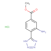 Chemical structure of methyl 3-amino-4-(1H-1,2,3,4-tetrazol-5-yl)benzoate hydrochloride - CSSB20465145501